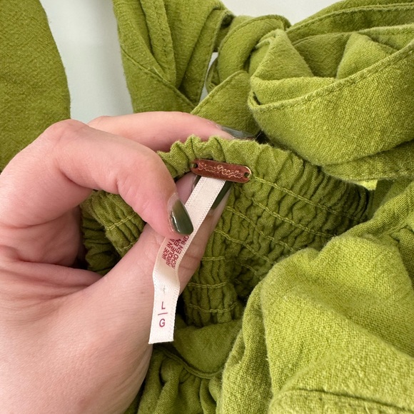 Free People “Ruffle It Up” Midi Sundress in Mojito Lime - Picture 6 of 7